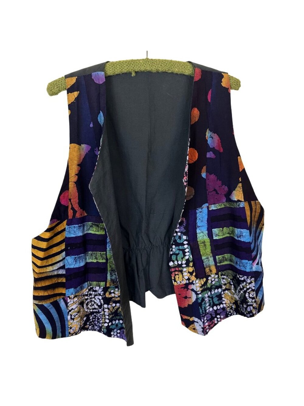 Womens Multicolor Boho Patchwork Vest Open Front Design Cotton One size